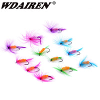 12 Set of Colorful Flies For Trout