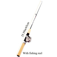 Canne à pêche sur glace télescopique avec ou sans moulinet. 55 cm, 65 cm et 75 cm