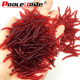 50 or 100 Piece Wholesale Lifelike Silicone Red Worm