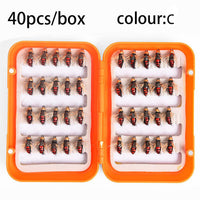 Комплет од 40 комада разних мушица са пластичном кутијом