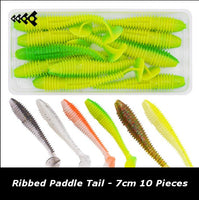 10 Piece Lot Paddle Tail 7cm - Ribbed
