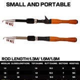 Telescoping Fishing Rod Multiple Sizes 1.3m 1.6m 1.8m